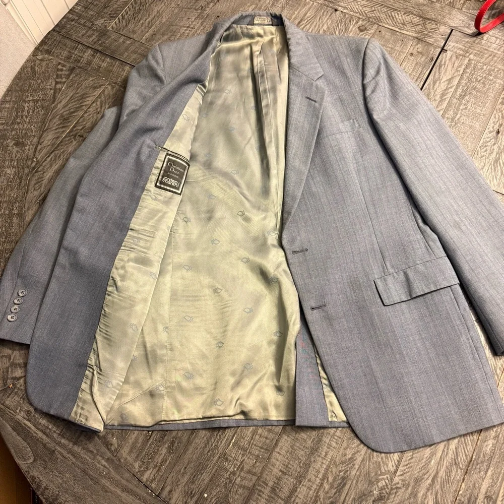 Vintage Christian Dior Monsieur Blazer Suit Jacket Men's Light Navy‎ Blue